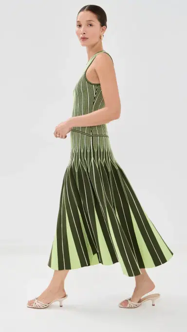 SIMKHAI Oaklen Midi Dress Pine Multi | Thumbnail 4 SIMKHAI Oaklen Midi Dress Pine Multi | Thumbnail 4