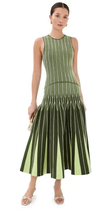 SIMKHAI Oaklen Midi Dress Pine Multi | Thumbnail 1 SIMKHAI Oaklen Midi Dress Pine Multi | Thumbnail 1