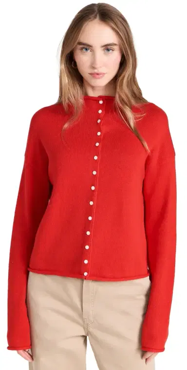 Alex Mill Taylor Cardigan Fire Red S | Thumbnail 1 Alex Mill Taylor Cardigan Fire Red S | Thumbnail 1