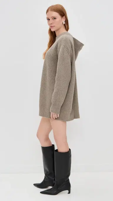 MM6 Maison Margiela Crew Neck Sweater Dress Beige | Thumbnail 4 MM6 Maison Margiela Crew Neck Sweater Dress Beige | Thumbnail 4