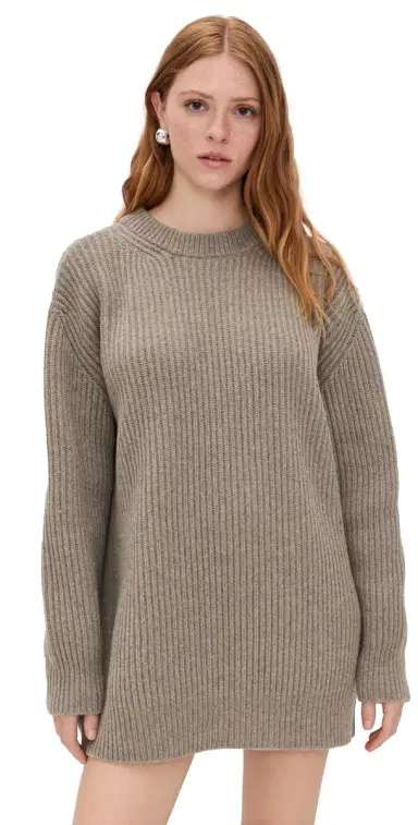 MM6 Maison Margiela Crew Neck Sweater Dress Beige | Thumbnail 1 MM6 Maison Margiela Crew Neck Sweater Dress Beige | Thumbnail 1