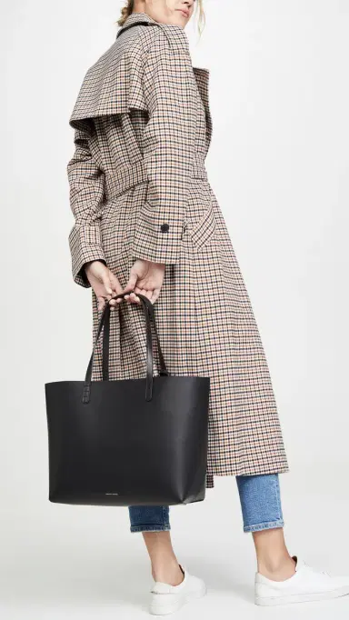 Mansur Gavriel Large Tote Bag Black/Flamma One Size | Thumbnail 4 Mansur Gavriel Large Tote Bag Black/Flamma One Size | Thumbnail 4
