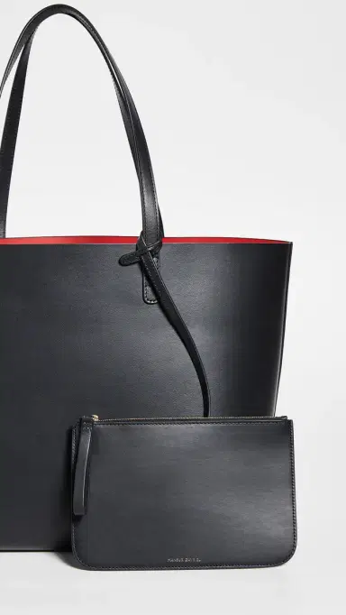 Mansur Gavriel Large Tote Bag Black/Flamma One Size | Thumbnail 6 Mansur Gavriel Large Tote Bag Black/Flamma One Size | Thumbnail 6