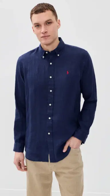Polo Ralph Lauren Long Sleeve Linen Shirt New Classic Navy | Thumbnail 2 Polo Ralph Lauren Long Sleeve Linen Shirt New Classic Navy | Thumbnail 2