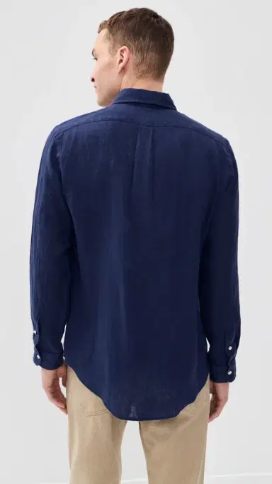 Polo Ralph Lauren Long Sleeve Linen Shirt New Classic Navy | Thumbnail 3 Polo Ralph Lauren Long Sleeve Linen Shirt New Classic Navy | Thumbnail 3