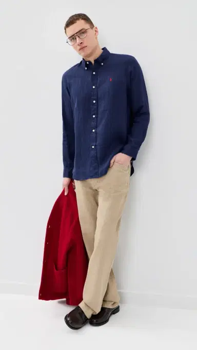 Polo Ralph Lauren Long Sleeve Linen Shirt New Classic Navy | Thumbnail 5 Polo Ralph Lauren Long Sleeve Linen Shirt New Classic Navy | Thumbnail 5