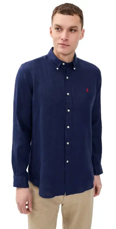 Polo Ralph Lauren Long Sleeve Linen Shirt New Classic Navy | Thumbnail 1 Polo Ralph Lauren Long Sleeve Linen Shirt New Classic Navy | Thumbnail 1