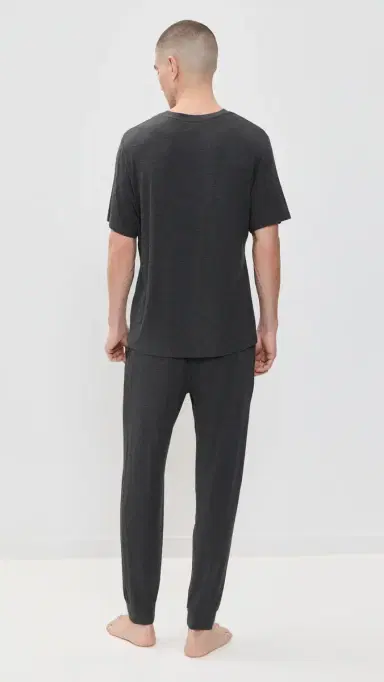 Eberjey Henry Modal Short Sleeve and Pant Pajamas et Charcoal | Thumbnail 3 Eberjey Henry Modal Short Sleeve and Pant Pajamas et Charcoal | Thumbnail 3