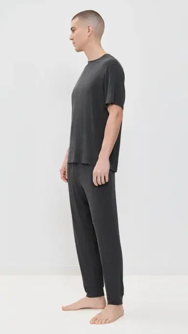Eberjey Henry Modal Short Sleeve and Pant Pajamas et Charcoal | Thumbnail 4 Eberjey Henry Modal Short Sleeve and Pant Pajamas et Charcoal | Thumbnail 4