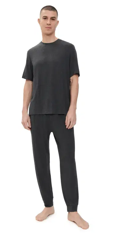 Eberjey Henry Modal Short Sleeve and Pant Pajamas et Charcoal | Thumbnail 1 Eberjey Henry Modal Short Sleeve and Pant Pajamas et Charcoal | Thumbnail 1