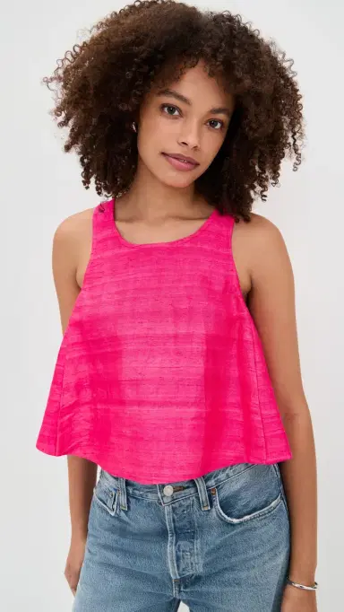 Coniglio Palm Beach Shift Silk Tank Wild Strawberry One Size | Thumbnail 2 Coniglio Palm Beach Shift Silk Tank Wild Strawberry One Size | Thumbnail 2