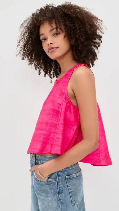 Coniglio Palm Beach Shift Silk Tank Wild Strawberry One Size | Thumbnail 4 Coniglio Palm Beach Shift Silk Tank Wild Strawberry One Size | Thumbnail 4