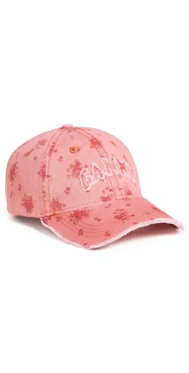 GANNI Washed Cotton Print Canvas Cap Lantana One Size | Thumbnail 1 GANNI Washed Cotton Print Canvas Cap Lantana One Size | Thumbnail 1