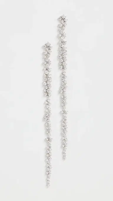 Shashi Kalista Pave Earrings White Gold One Size | Thumbnail 2 Shashi Kalista Pave Earrings White Gold One Size | Thumbnail 2