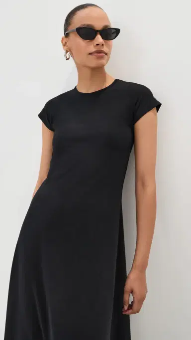 Another Tomorrow Fitted Tee Dress Black M | Thumbnail 5 Another Tomorrow Fitted Tee Dress Black M | Thumbnail 5