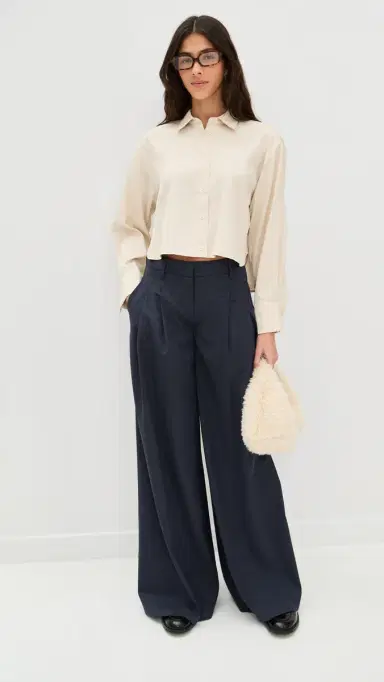 LE BOP Felicity Boxy Cropped Satin Button Down | Thumbnail 5 LE BOP Felicity Boxy Cropped Satin Button Down | Thumbnail 5
