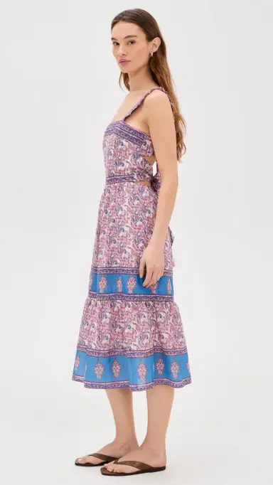Bell Ophelia Midi Dress Pink and Blue | Thumbnail 4 Bell Ophelia Midi Dress Pink and Blue | Thumbnail 4