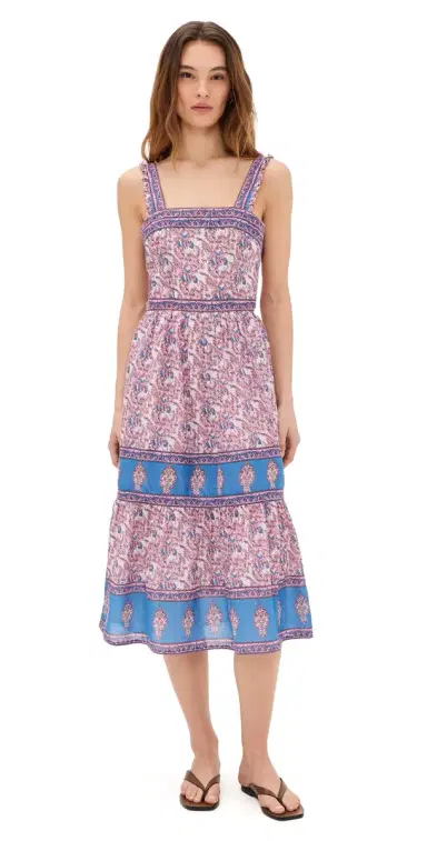 Bell Ophelia Midi Dress Pink and Blue | Thumbnail 1 Bell Ophelia Midi Dress Pink and Blue | Thumbnail 1