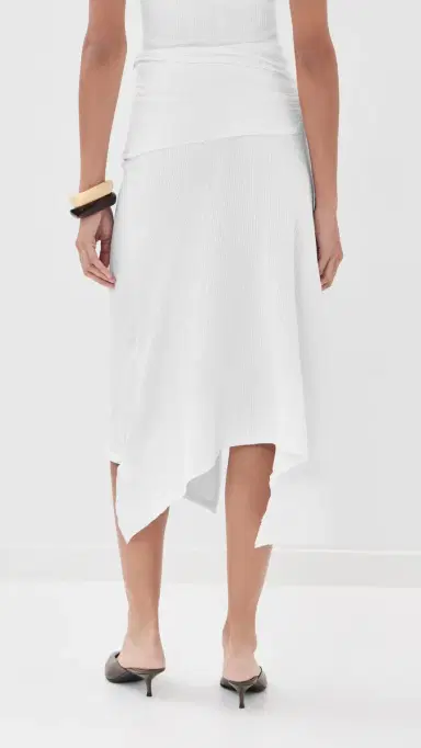 Victoria Beckham Twist Detail Midi Skirt White | Thumbnail 4 Victoria Beckham Twist Detail Midi Skirt White | Thumbnail 4