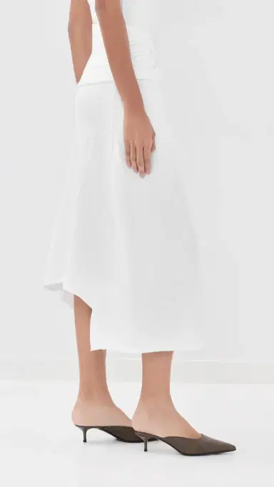 Victoria Beckham Twist Detail Midi Skirt White | Thumbnail 5 Victoria Beckham Twist Detail Midi Skirt White | Thumbnail 5