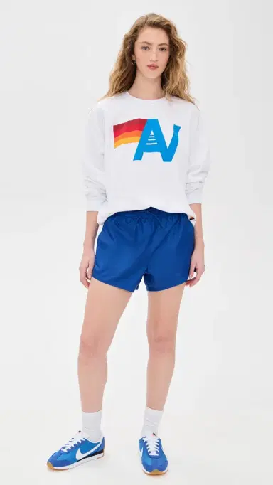 Aviator Nation Logo Relaxed Crew Sweatshirt White | Thumbnail 5 Aviator Nation Logo Relaxed Crew Sweatshirt White | Thumbnail 5