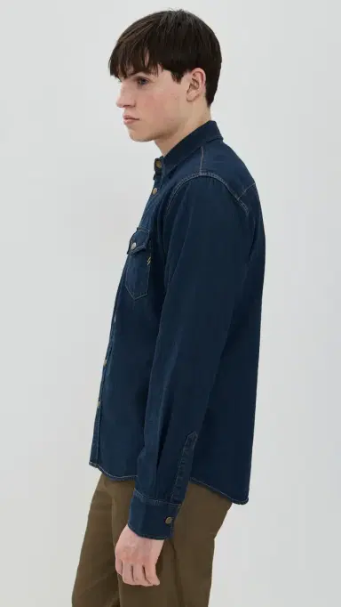 Billy Reid hoals Denim Shirt Double Dye | Thumbnail 4 Billy Reid hoals Denim Shirt Double Dye | Thumbnail 4