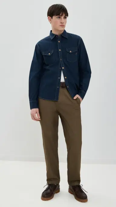 Billy Reid hoals Denim Shirt Double Dye | Thumbnail 5 Billy Reid hoals Denim Shirt Double Dye | Thumbnail 5