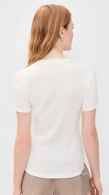 Vince Ribbed Crew Neck Bone | Thumbnail 3 Vince Ribbed Crew Neck Bone | Thumbnail 3