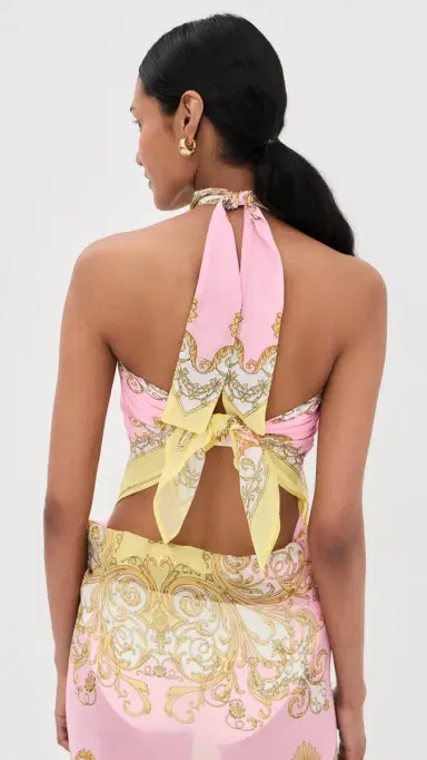 Versace Cover Up Printed Top Pale Yellow/Rose Quartz | Thumbnail 3 Versace Cover Up Printed Top Pale Yellow/Rose Quartz | Thumbnail 3
