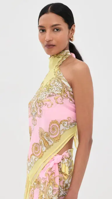 Versace Cover Up Printed Top Pale Yellow/Rose Quartz | Thumbnail 4 Versace Cover Up Printed Top Pale Yellow/Rose Quartz | Thumbnail 4