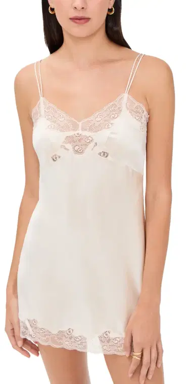 Only Hearts Silk Charmeuse Mini Slip Vintage Ivory M | Thumbnail 1 Only Hearts Silk Charmeuse Mini Slip Vintage Ivory M | Thumbnail 1