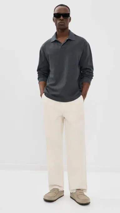 Madewell Cotton Long Sleeve Polo Coal | Thumbnail 5 Madewell Cotton Long Sleeve Polo Coal | Thumbnail 5