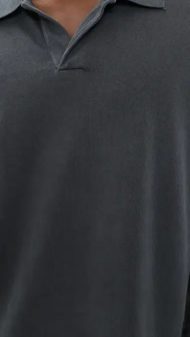 Madewell Cotton Long Sleeve Polo Coal | Thumbnail 6 Madewell Cotton Long Sleeve Polo Coal | Thumbnail 6