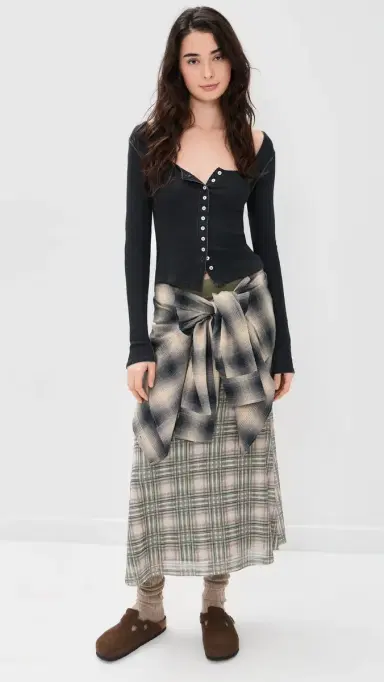 Free People End Game Pointelle Shirt Black | Thumbnail 5 Free People End Game Pointelle Shirt Black | Thumbnail 5