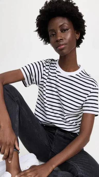 ATM Anthony Thomas Melillo School Boy Stripe Tee Black/White Stripe | Thumbnail 3 ATM Anthony Thomas Melillo School Boy Stripe Tee Black/White Stripe | Thumbnail 3