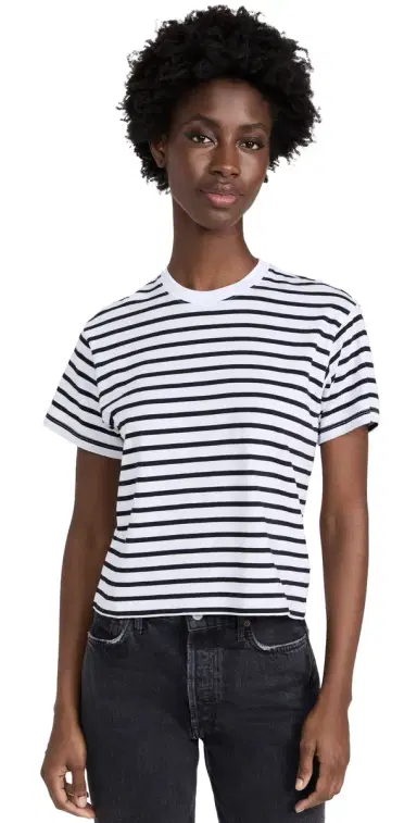 ATM Anthony Thomas Melillo School Boy Stripe Tee Black/White Stripe | Thumbnail 1 ATM Anthony Thomas Melillo School Boy Stripe Tee Black/White Stripe | Thumbnail 1