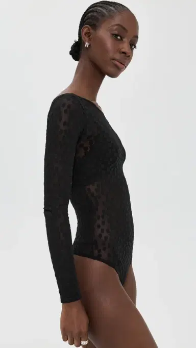 Wolford weet Dots Thong Bodysuit Black | Thumbnail 4 Wolford weet Dots Thong Bodysuit Black | Thumbnail 4