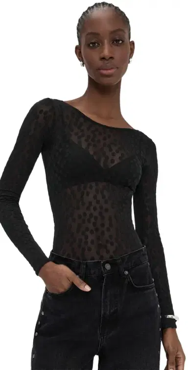 Wolford weet Dots Thong Bodysuit Black | Thumbnail 1 Wolford weet Dots Thong Bodysuit Black | Thumbnail 1