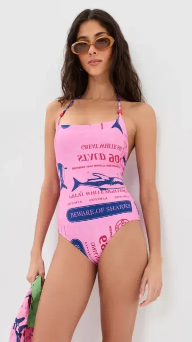 STAUD aird One Piece Parcel Print Pink | Thumbnail 2 STAUD aird One Piece Parcel Print Pink | Thumbnail 2