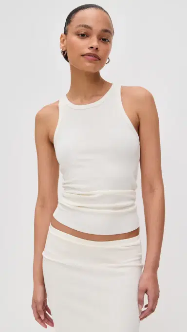 ÉTERNE High Neck Fitted Tank Cream | Thumbnail 2 ÉTERNE High Neck Fitted Tank Cream | Thumbnail 2