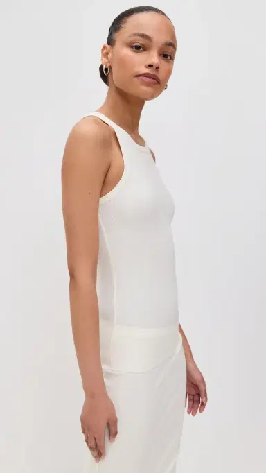 ÉTERNE High Neck Fitted Tank Cream | Thumbnail 4 ÉTERNE High Neck Fitted Tank Cream | Thumbnail 4