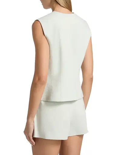 A.L.C. Women's Georgie Linen-Blend Vest - Pale Mint | Thumbnail 5 A.L.C. Women's Georgie Linen-Blend Vest - Pale Mint | Thumbnail 5