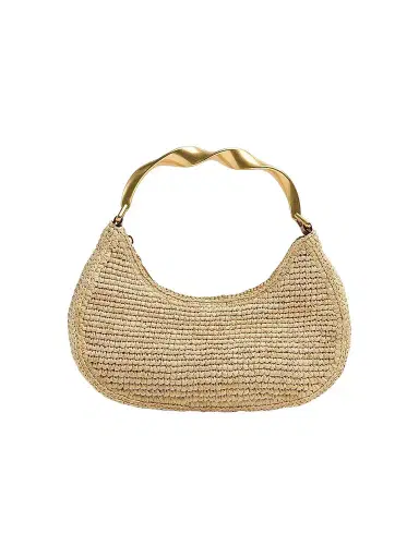 SIMKHAI Women's Nixi Twist-Handle Raffia Hobo Bag - Natural | Thumbnail 1 SIMKHAI Women's Nixi Twist-Handle Raffia Hobo Bag - Natural | Thumbnail 1