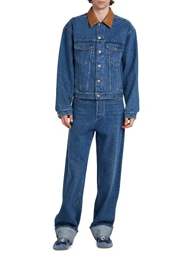 Bottega Veneta Men's Turned-Up Straight-Fit Jeans - Medium Blue - Size 38 | Thumbnail 2 Bottega Veneta Men's Turned-Up Straight-Fit Jeans - Medium Blue - Size 38 | Thumbnail 2