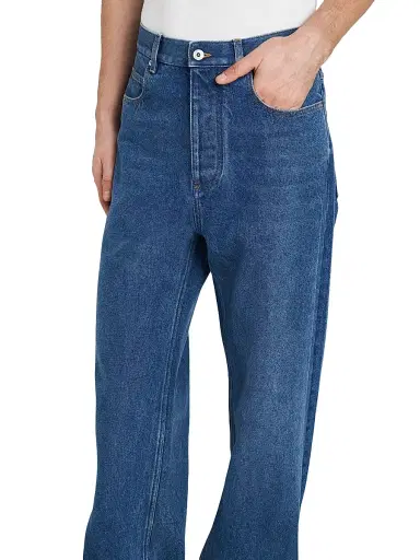 Bottega Veneta Men's Turned-Up Straight-Fit Jeans - Medium Blue - Size 38 | Thumbnail 6 Bottega Veneta Men's Turned-Up Straight-Fit Jeans - Medium Blue - Size 38 | Thumbnail 6