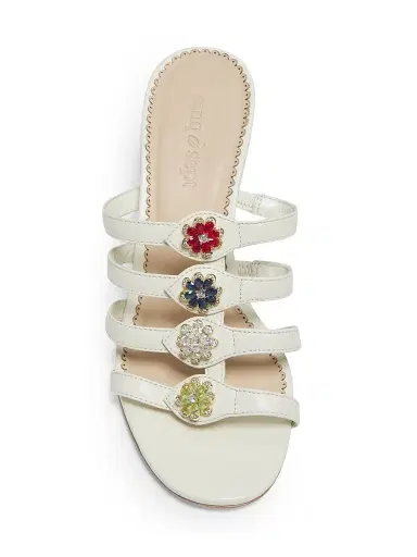 Cinq à Sept Women's Emmy Crystal-Embellished Strappy Leather Sandals - Ivory - Size 11 | Thumbnail 4 Cinq à Sept Women's Emmy Crystal-Embellished Strappy Leather Sandals - Ivory - Size 11 | Thumbnail 4