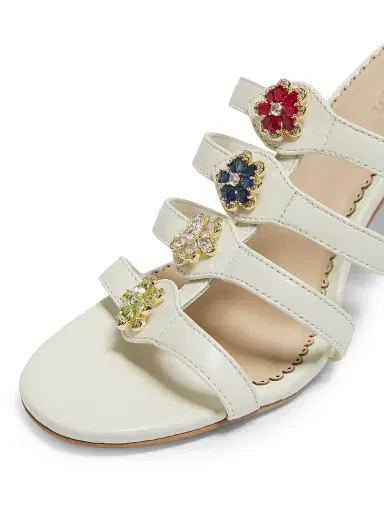 Cinq à Sept Women's Emmy Crystal-Embellished Strappy Leather Sandals - Ivory - Size 11 | Thumbnail 5 Cinq à Sept Women's Emmy Crystal-Embellished Strappy Leather Sandals - Ivory - Size 11 | Thumbnail 5