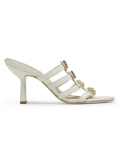 Cinq à Sept Women's Emmy Crystal-Embellished Strappy Leather Sandals - Ivory - Size 11 | Thumbnail 1 Cinq à Sept Women's Emmy Crystal-Embellished Strappy Leather Sandals - Ivory - Size 11 | Thumbnail 1