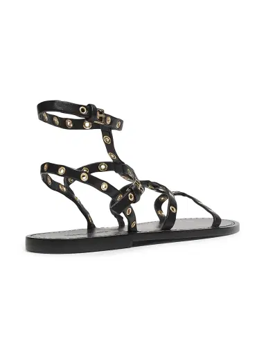 Cinq à Sept Women's Ariella Grommet Leather T-Strap Flat Sandals - Black - Size 11 | Thumbnail 3 Cinq à Sept Women's Ariella Grommet Leather T-Strap Flat Sandals - Black - Size 11 | Thumbnail 3
