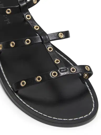 Cinq à Sept Women's Ariella Grommet Leather T-Strap Flat Sandals - Black - Size 11 | Thumbnail 5 Cinq à Sept Women's Ariella Grommet Leather T-Strap Flat Sandals - Black - Size 11 | Thumbnail 5